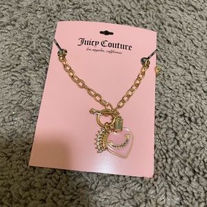 new juicy couture Necklace Pink heart charm crown